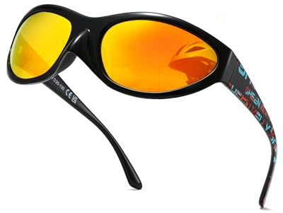 SHEEN KELLY Vintage Wrap Around Sunglasses For Man Black Polarized Sports Eyeglasses Silver Mirrored Outdoor Rider Glasses