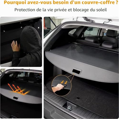 Voiture Étagère Coffre Arrière Rétractable pour Volvo XC90 XC 90 2015 2016 2017 2018, Cache Bagages Housse Colis Cargo Rideau Bouclier Sécurité