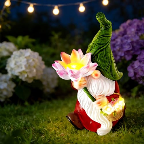 vchin Garden Gnomes Gnome Garden Statues Funny Garden Decor for Outside Yard、Balcony 、Lawn and Gifts for Women, Unique Artistic Housewarming Presents Gift
