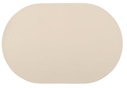 Ovale Tischsets 4er-/6er-Set, Tischsets aus Kunstleder, wasserdichte und rutschfeste Esstischmatten for den Innen- und Außenbereich(Beige,Set of 4)