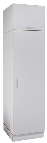 VCM Mehrzweck-Wäscheschrank, schmaler Stauraumschrank mit 4 Fächern & 2 Drehtüren, Maße Haushaltsregal H. 200 x B. 50 x T. 60 cm, Küchenschrank Rislo BD XXL