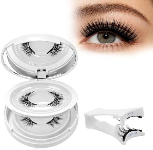 2 Paar Wiederverwendbares Wimpern Magnetisch Natürlicher Look, Magnet Wimpern Set, Kein Kleber erforderlich Magnetische Wimpern Einfach anzubringen und zu entfernen nötig Wimpern Magnetisch
