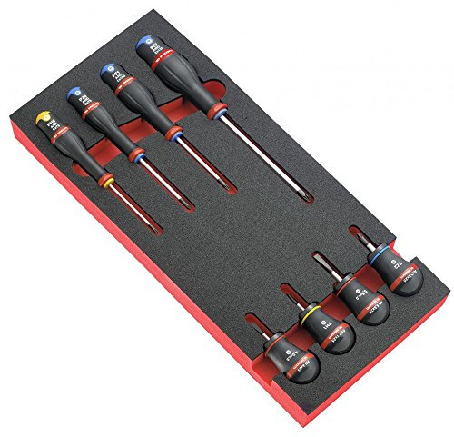Module 8 tournevis Protwist dont 4 boules en plateau mousse Facom MODM.A3PB