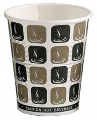 Thali Outlet - 200 x 10oz Mocha Cafe Printed Paper Single Wall Disposable Tea Coffee Cappuccino Hot Drinks Cup