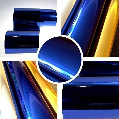 TipTopCarbon 13,14€/m² Chrom Autofolie Blau 0,3m x 1,52m Auto Folie BLASENFREI mit Luftkanälen 3D Flex
