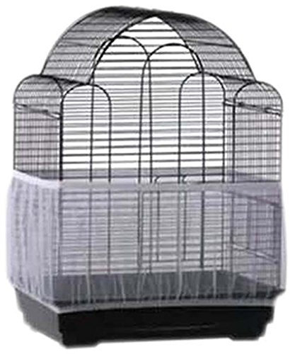 pranovo Vogelkäfig Seed Catcher Samen Guard Parrot Nylon Mesh Net Cover Dehnbar Shell Rock Fallen Käfig Korb Weich Luftig, Weiß
