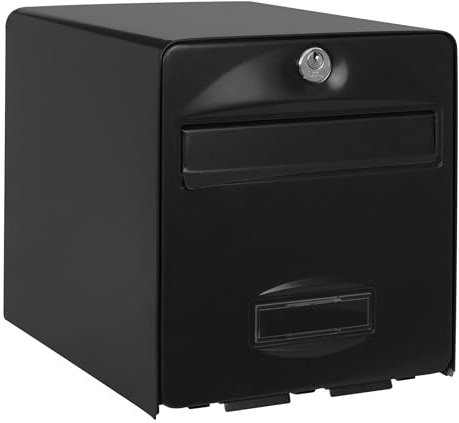 BURG-WÄCHTER Boîte aux Lettres Agréée La Poste, 2 Portes, 509 NO BALthazar, Noir, en Acier Galvanisé, Avec Porte à Ouverture Totale et Stop-Courrier (Porte bloquée à 120°)
