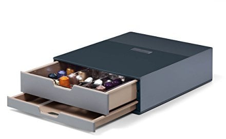Durable Coffee Point Box S Aufbewahrungsbox (mit 2 Schubladen für Kaffee/Tee, Cateringbox für Kaffeestation/Büroküche) anthrazit, 338358