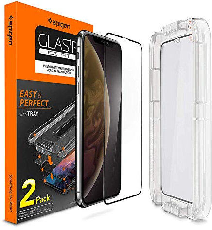 Spigen EZ Fit Cobertura Completa Protector Pantalla para iPhone 11 y iPhone XR - 2 Unidades