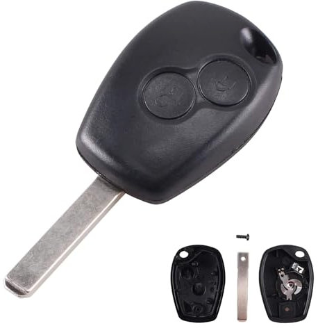 Heart Horse 2 Buttons Remote Car key Case Shell with Blade Replacement Compatible with Ren-ault Vauxhall Vivaro Twingo Dacia Duster Clio Megane Kangoo Modus