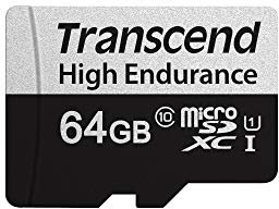 Transcend Carte mémoire microSDXC 350V 64GB UHS-I, C10, U3, Full HD, jusqu'à 95/45 MB/s, idéale pour dashcams, caméras de sécurité et systèmes de surveillance - TS64GUSD350V