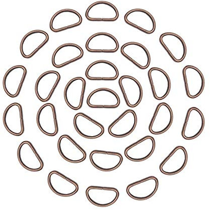 Trimming Shop D-Ring-Verschlüsse, nicht geschweißt, aus Metall, langlebige Schnallen für Handtasche, Gurtband, Geldbörse, Hundehalsbänder, Gürtel, DIY-Projekte, 25 mm, Kupfer, 10 Stück