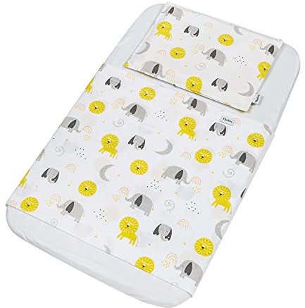 FlyIdeas Next 2 me Spannbettlaken Beistellbett Baby 83x50 cm, 3 STK. Komplett-Set Bettlaken für Baby Beistellbetten Next to me und Matratzen der Größe 50x83 und ähnlich, 100% Baumwolle Zertif