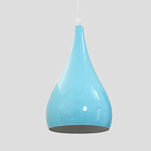 Loft Kronleuchter Pendelleuchte Dachboden Beleuchtung Aluminium Lampenschirm Wohnzimmer Esszimmer Café Bar Dekoration Lampen E27 Fassung Ø16cm Hängeleuchte (Blau)