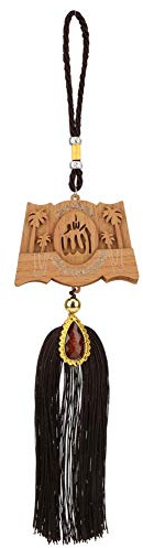 35cm Autospiegel Anhänger Ornamente, Muslim Hängende Anhänger Islamische Auto Rückspiegel Dekoration mit Quaste Dekor(#3)