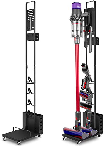 ESEOE Soporte de aspiradora para Dyson: V7 V8 V10 V11 V12 V15 SV22 Dyson Soporte de aspiradora inalámbrico de metal resistente estación de acoplamiento de suelo estable soporte de aspiradora con