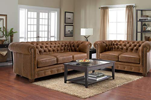 jvmoebel Klassische Chesterfield Sofa Couch Polster Garnitur Ledersofa 3+2 Sitzer Sofas