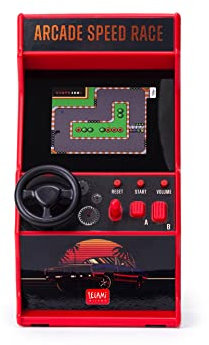 Legami - Mini Jeu vidéo Arcade Speed Race, Comprend 30 Jeux, Langue Anglaise, avec lumières et Sons, 3 Piles AA Non incluses, 8,5 x 26 cm, écran 2,4 Pouces, RAC0001