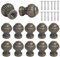 Chstarina 12 Stück Mini Schubladenknöpfe Bronze Möbelgriff Moebelknauf Vintage Schubladengriffe Antik Kommoden Knöpfe mit Schraube für Schrank Schublade Schmuckschatullen