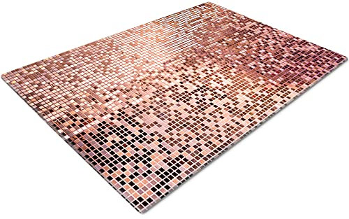 Rose Gold Glass Chopping Board - Non Slip, Small, Worktop Saver for Kitchen