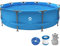Avenli Pool 366 x 76 cm Frame Plus Stahlrahmen Aufstellpool mit Pumpe blau rund Framepool Swimming Schwimmbecken