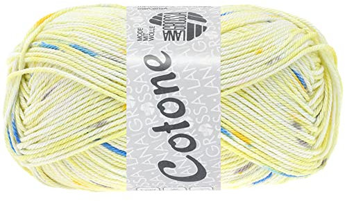 LANA GROSSA Cotone Baby Print | Baumwollbasicgarn | Handstrickgarn aus 100% Baumwolle | 50g Wolle zum Stricken & Häkeln | 125m Garn FB 416