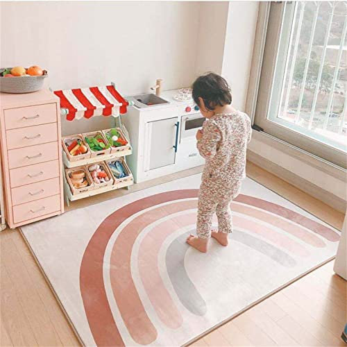 Trayosin Teppich Kinderzimmer Rainbow Kinderteppich, Spielteppich, Waschbar Matten Junge Mädchen Kinderteppich Spielteppich Kurzflor Modern Teppiche (50x80cm)