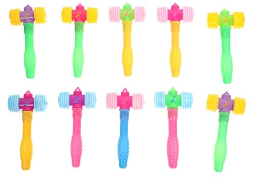 Alipis10pcs Mini Squeaky Hammer - Cartoon Hammer with Sound Handle, Pounding Toy Halloween Clown Pool Beach Party Favor Beating Gavel Toy