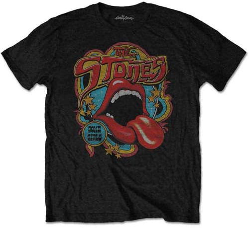 The Rolling Stones T Shirt Some Girls Retro 70s Logo Official Mens Black XXXL
