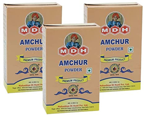 MDH Amchoor Powder 100g (Pack of 3) – Dried Tangy Mango Aamchur Masala Used To Add Sour Taste In Food – Spices Mix Curry Masala Recipe Mixes Casserole Seasoning Herbs