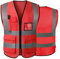 Warnwesten für Damen und Herren, hohe Sichtbarkeit, reflektierende Sicherheitsweste mit Taschen, Reißverschluss vorne, erfüllt ANSI/ISEA-Standards, Rot (Netzgewebe), XL