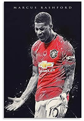 Fußball-Legenden Marcus Rashford berühmter Fußballspieler-Druck, Fotokunst, Malerei, Leinwand, Poster, Zuhause, moderne Dekoration, Poster, 20 x 30 cm