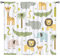 YUANZU Kinder-Vorhänge, Stangentasche, Tier, Safari, Nilpferd, Krokodil, Löwe, Elefant, Giraffe, Wald, Zoo, Muster, Fenstervorhänge für Jungen, Mädchen, Kinderzimmer, Baby-Schlafzimmer, Spielzimmer, B