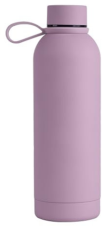 Borraccia Memotak Bottle Soft Touch Rosa Confetto 500 ml personalizzabile STAMPA UV | Bottiglia isolata a tenuta stagna per Sport, Bambino, Bambina | 24 ore freddo & 12 ore caldo