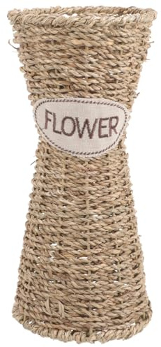 Toddmomy Portable Wicker Vase and Storage Basket - Handwoven Flower Basket for Home Decor - Decorative Wood Ornament With Rural Bride Iron Apron