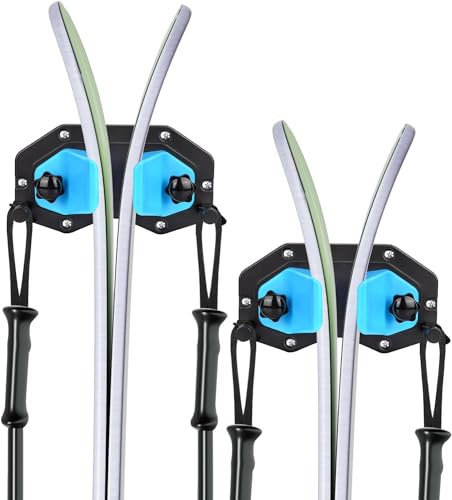 BOOSTEADY 2PCS Support Mural pour Ski et Snowboard, Support à Skis, Porte-Skis pour Tout Type Ski ou Snowboard, Support de Rangement de Ski pour Garage Maison, Support de Snowboard en Plastique ABS