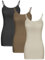 WILLBOND 3-teiliges Damen-Tanktop mit verstellbaren Spaghettiträgern, Grau, Beige, Braun, Mittel