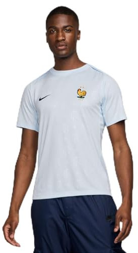 Nike Men's France Herren Dri-fit Academypro Short-Sleeve Top Pm Away, Half Blue/Blackened Blue, L