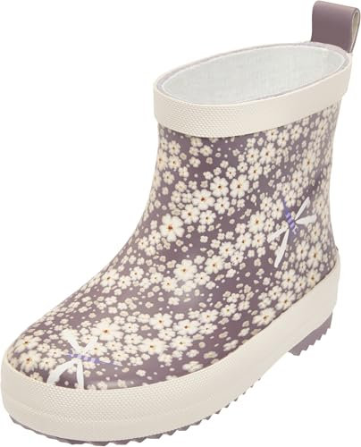 Playshoes Regenstiefel, Stivali in Gomma Unisex-Bambini, Violett Blumen, 22 EU