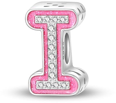 QIKAOLA 925 Sterling Silber Buchstabe Charms A-Z Alphabet Perlen für Pandora Armband und Halskette Silber Charme Perlen Anhänger Kompatibel mit europäischen Armbänder Halskette für Frauen