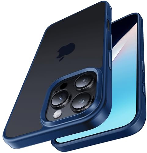CASEKOO Armor Shockproof Designed for iPhone 16 Pro Case [12FT Military Grade Protection] Matte Finish Protective Phone Case Anti-Fingerprint Thin Slim Hard Cover for iPhone 16 Pro - Blue