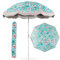 TANGZON 6.5FT/200CM Outdoor Tassel Umbrella with Fringe, Beach Hawaiian Parasol with Push Button Tilt, Sand Anchor, 8 Ribs, Carry Bag, Garden Patio Market Umbrella (with Charming Floral Pattern)