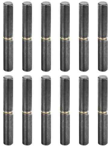 QUARKZMAN 12uds Soldadas Barril Bisagras, 4-6/8 x 10/16 (LxD) Carbono Acero Soldable Desmontable Barril Bisagras para Metal Portón Abatible Puerta Remolque Rampas, 0,35 Pasador OD