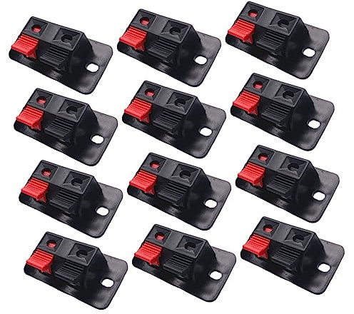 BELLIFFY Connettori Terminali Per Altoparlanti a 2 Vie 30 Pezzi in Plastica e Ferro Per Cablaggio Audio Casa e Auto Indicatore Colore Per Riparazione e Sostituzione