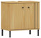 möbelando Waschbeckenunterschrank >WZ-0801< 2 Türen, Kiefer massiv eichefarbig lackiert - 62x65x40cm (B/H/T)