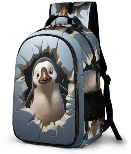 TPISLI Schulrucksack Jungen Teenager Mädchen Tier Pinguin Schultaschen Kinder Crack Penguin Rucksäcke Leichtgewicht Schulranzen Groß Für Schule Geschenke