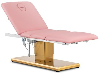 Physa Chaise Longue cosmétique électrique 150 kg Rose/doré Table de Traitement thérapeutique Tatouage