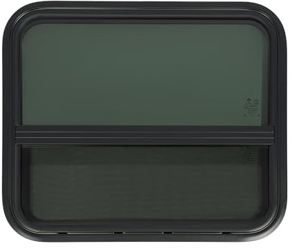 Donened - Wohnmobilfenster, Caravan Seitenfenster, 600x500mm Wohnwagen Fenster, Vertikal Horizontal Schiebefenster für RV Wohnwagen Kastenwagen Van Camper, Schwarz