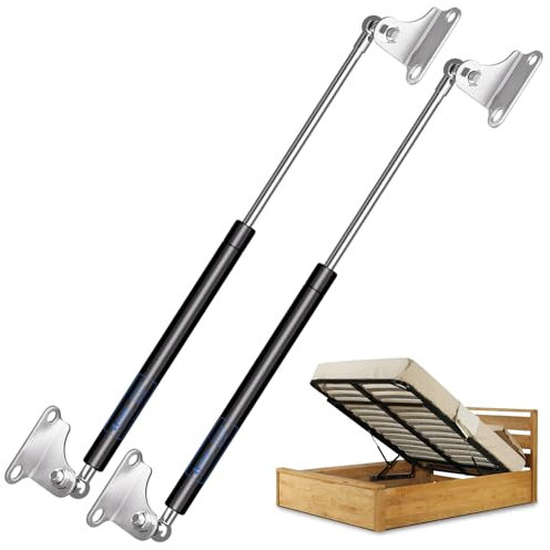 ARANA verin a gaz 635MM 890N/91KG Verins Hydraulique avec Supports en L - pour Meuble TV Extérieur, Camion, Auvent, Porte de Sous-Sol, Coffre (Hydraulique/Équipements Lourds) - 2 Pièces
