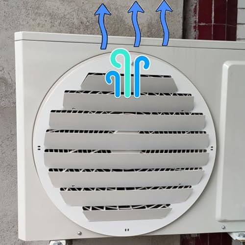 Unidad de aire acondicionado para exteriores, campana guía de viento, hoja galvanizada, deflector de soplado antidirecto, cambio de dirección de salida de aire, diámetro redondo, 53 cm